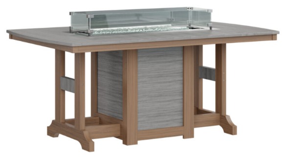 Berlin Gardens Garden Classic 44"x72" Rectangular FIRE Table Dining Height (Natural Finish)